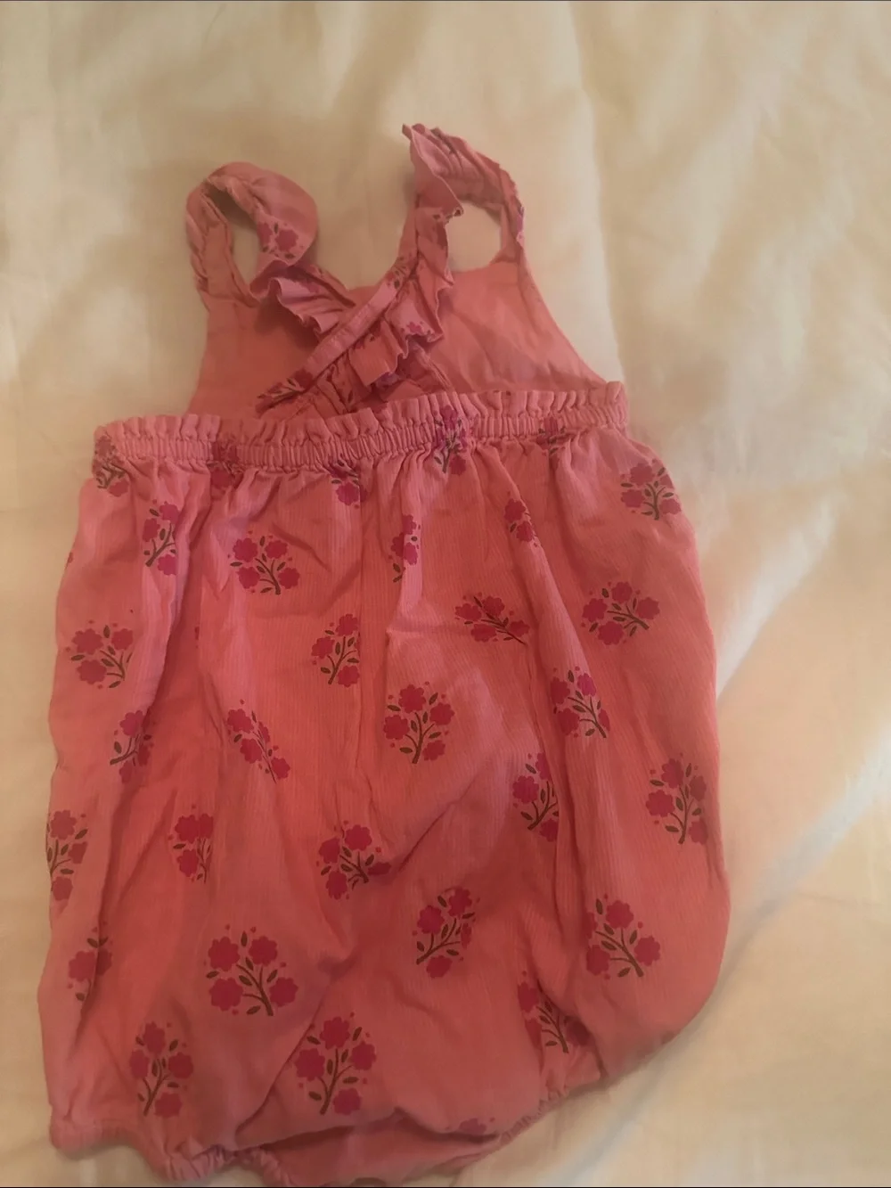 Baby Boden Pink Floral Bubble Romper